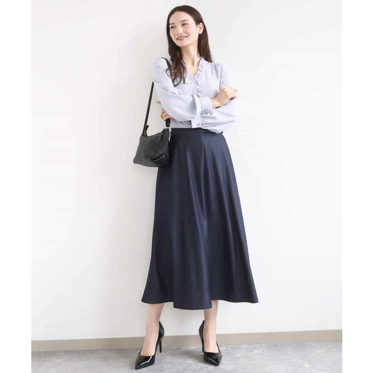 [SANAGARAシリーズ]デニムライク フレアスカート 接触冷感 | MK MICHEL KLEIN | 詳細画像32 