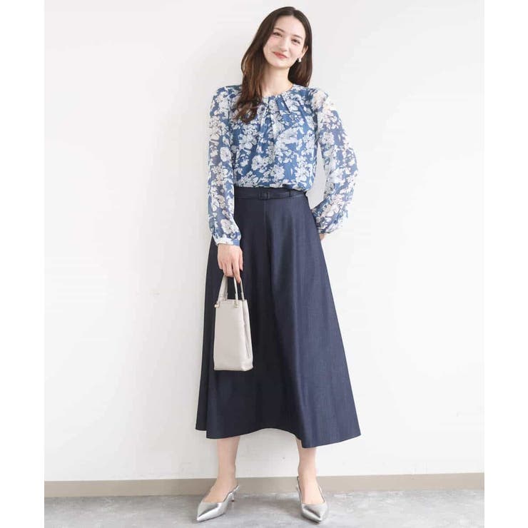 [SANAGARAシリーズ]デニムライク フレアスカート 接触冷感 | MK MICHEL KLEIN | 詳細画像33 