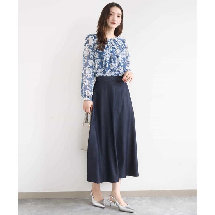 [SANAGARAシリーズ]デニムライク フレアスカート 接触冷感 | MK MICHEL KLEIN | 詳細画像34 