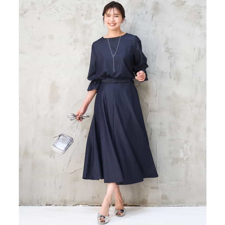 [SANAGARAシリーズ]デニムライク フレアスカート 接触冷感 | MK MICHEL KLEIN | 詳細画像36 