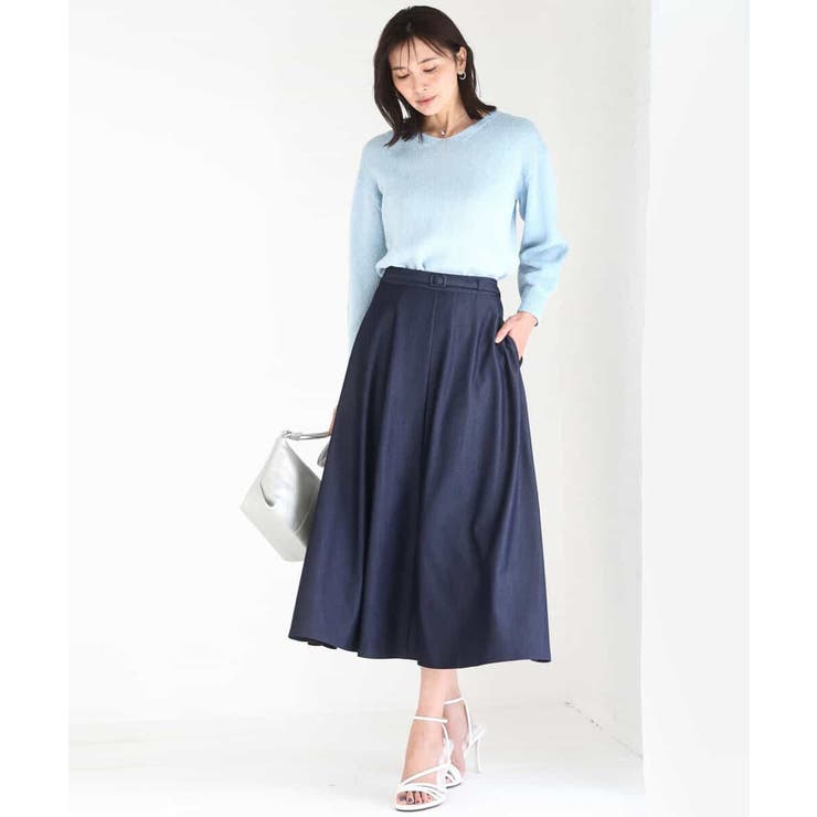 [SANAGARAシリーズ]デニムライク フレアスカート 接触冷感 | MK MICHEL KLEIN | 詳細画像40 