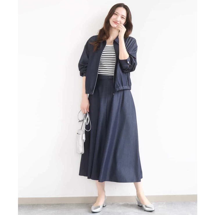 [SANAGARAシリーズ]デニムライク フレアスカート 接触冷感 | MK MICHEL KLEIN | 詳細画像5 