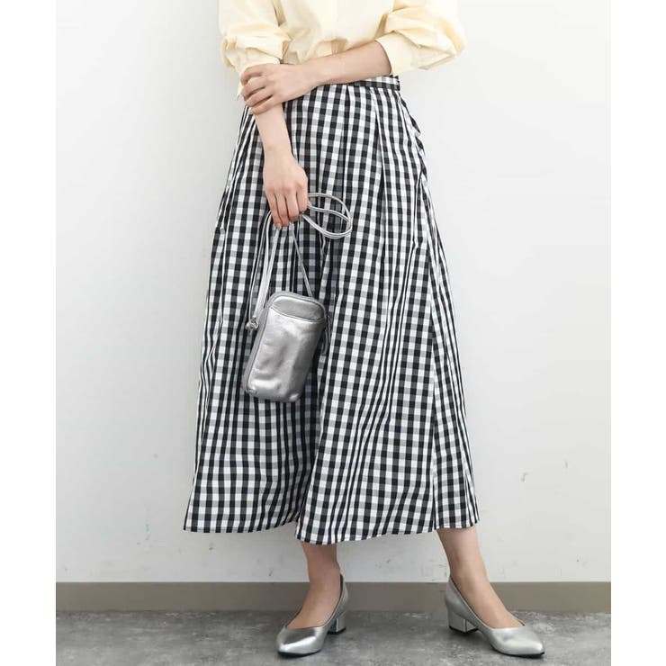 タックフレアスカート（ギンガムチェック）/洗える | MK MICHEL KLEIN | 詳細画像1 