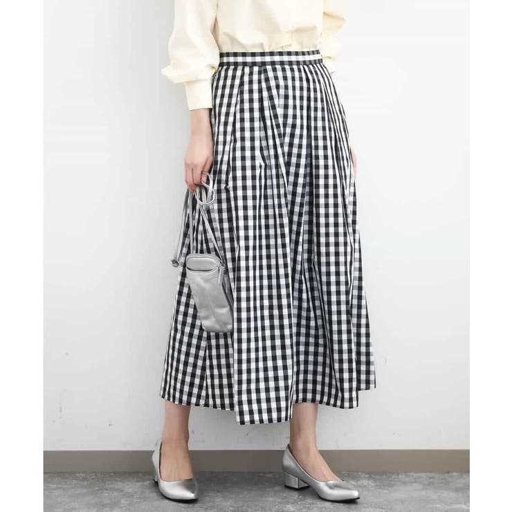 タックフレアスカート（ギンガムチェック）/洗える | MK MICHEL KLEIN | 詳細画像2 