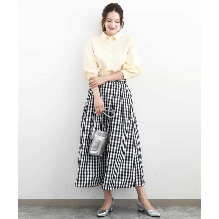 タックフレアスカート（ギンガムチェック）/洗える | MK MICHEL KLEIN | 詳細画像6 