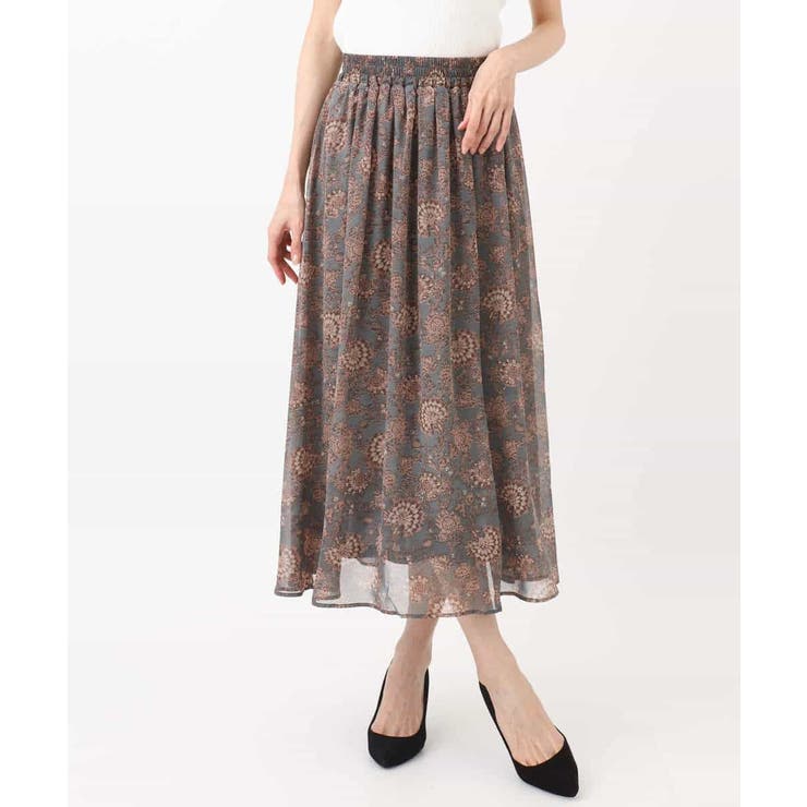 更紗プリント花柄シフォンスカート/洗える | MK MICHEL KLEIN | 詳細画像25 
