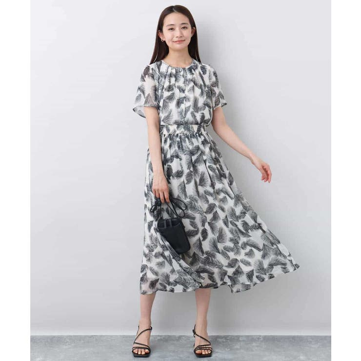 Celine セリーヌ シルク フレア プリーツ スカート シフォン 総柄 更紗プリント花柄シフォンスカート/洗える(ロング・マキシ丈