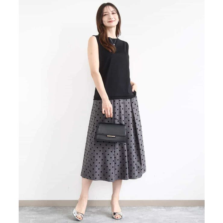 フロッキードット柄タックスカート/洗える | MK MICHEL KLEIN | 詳細画像11 