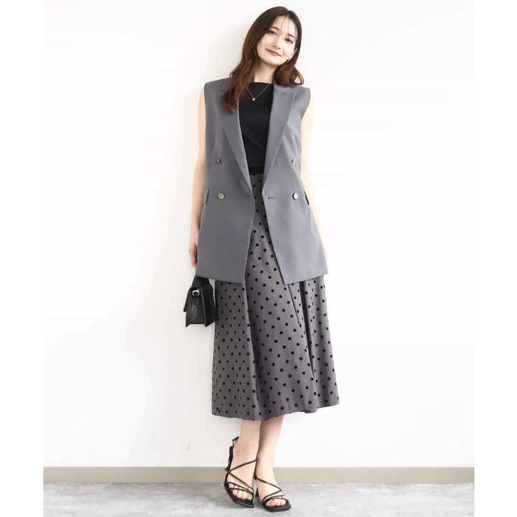 フロッキードット柄タックスカート/洗える | MK MICHEL KLEIN | 詳細画像12 