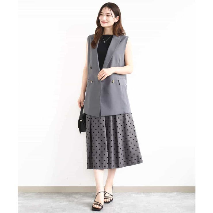 フロッキードット柄タックスカート/洗える | MK MICHEL KLEIN | 詳細画像13 