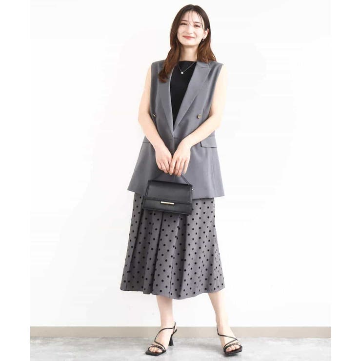 フロッキードット柄タックスカート/洗える | MK MICHEL KLEIN | 詳細画像14 