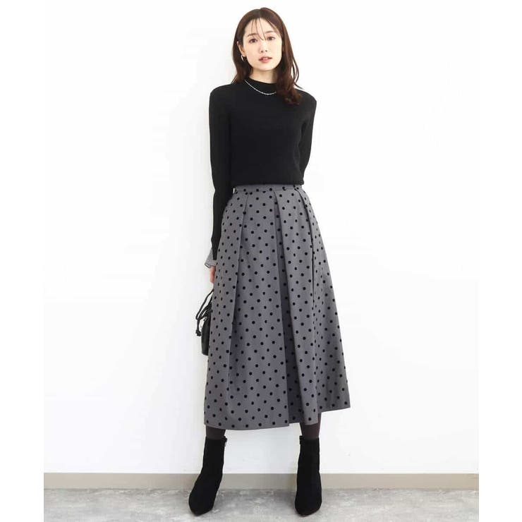 フロッキードット柄タックスカート/洗える | MK MICHEL KLEIN | 詳細画像18 