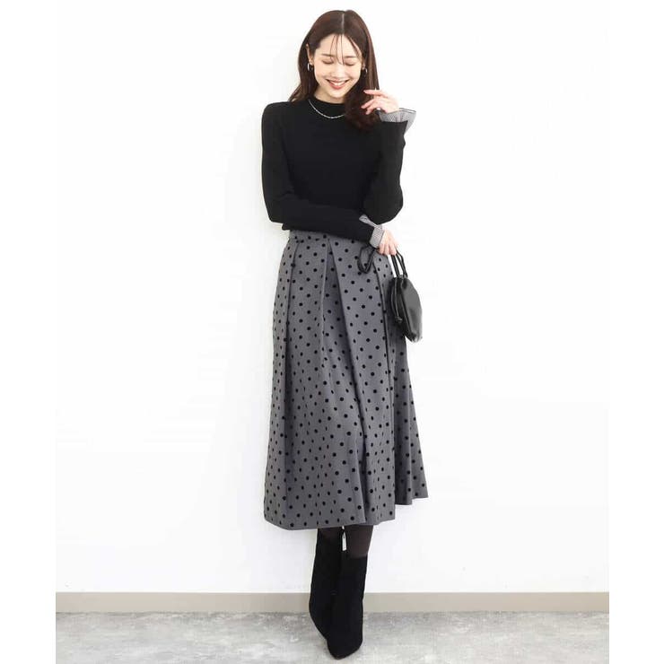 フロッキードット柄タックスカート/洗える | MK MICHEL KLEIN | 詳細画像19 