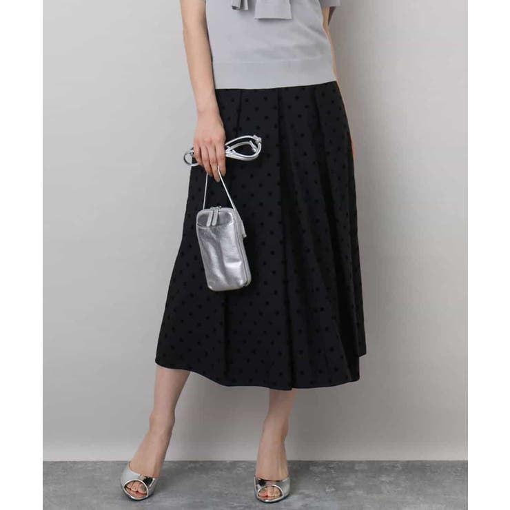 フロッキードット柄タックスカート/洗える | MK MICHEL KLEIN | 詳細画像2 