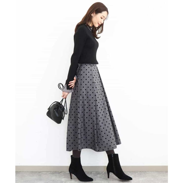 フロッキードット柄タックスカート/洗える | MK MICHEL KLEIN | 詳細画像20 