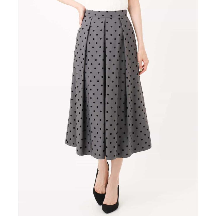 フロッキードット柄タックスカート/洗える | MK MICHEL KLEIN | 詳細画像21 