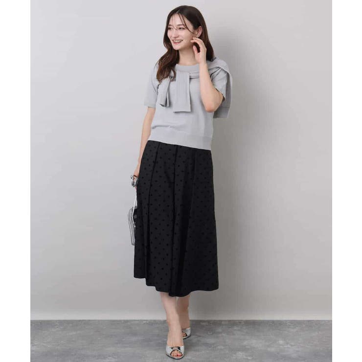フロッキードット柄タックスカート/洗える | MK MICHEL KLEIN | 詳細画像3 