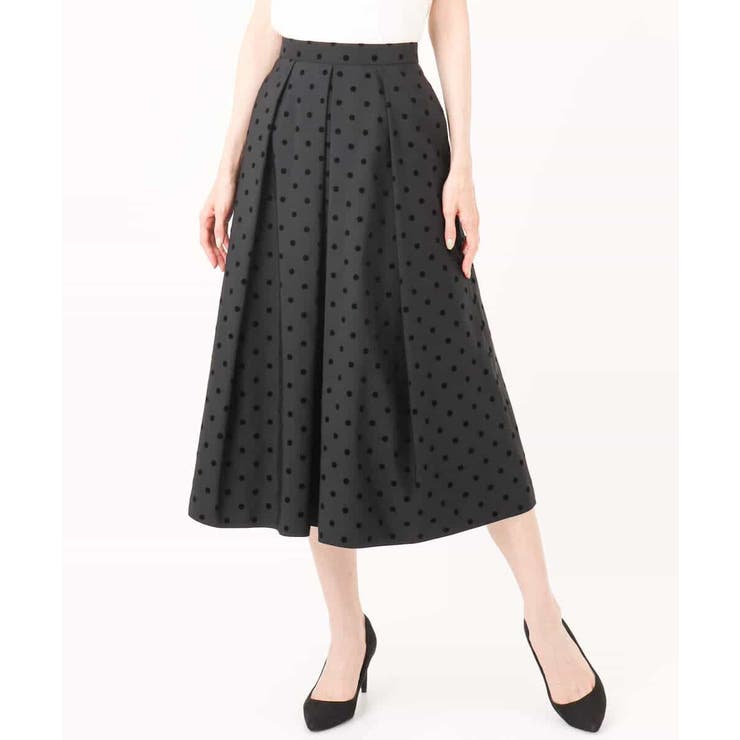 フロッキードット柄タックスカート/洗える | MK MICHEL KLEIN | 詳細画像30 