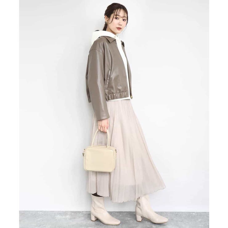 ステンカラーフェイクレザーブルゾン/洗える | MK MICHEL KLEIN | 詳細画像12 