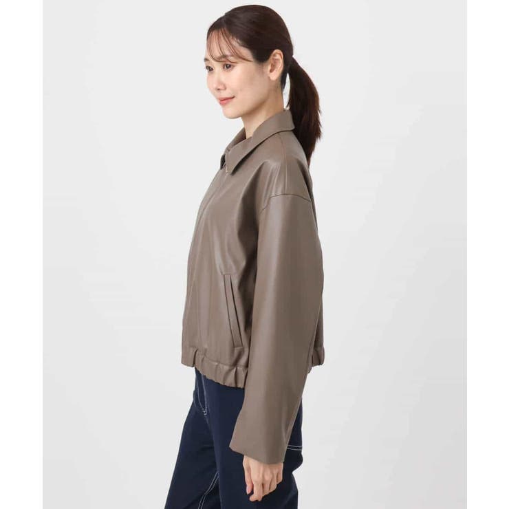 ステンカラーフェイクレザーブルゾン/洗える | MK MICHEL KLEIN | 詳細画像15 