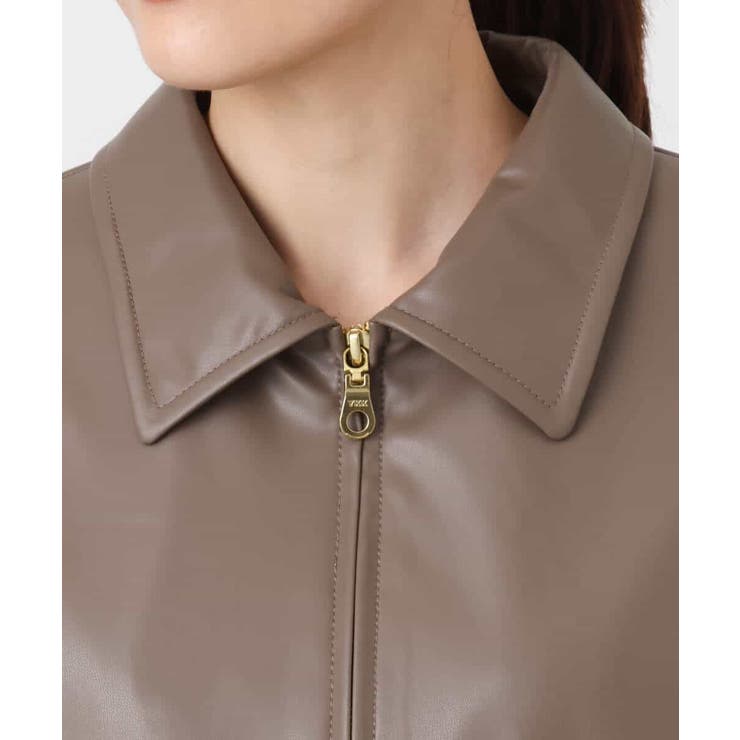 ステンカラーフェイクレザーブルゾン/洗える | MK MICHEL KLEIN | 詳細画像17 