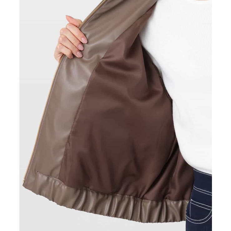 ステンカラーフェイクレザーブルゾン/洗える | MK MICHEL KLEIN | 詳細画像23 