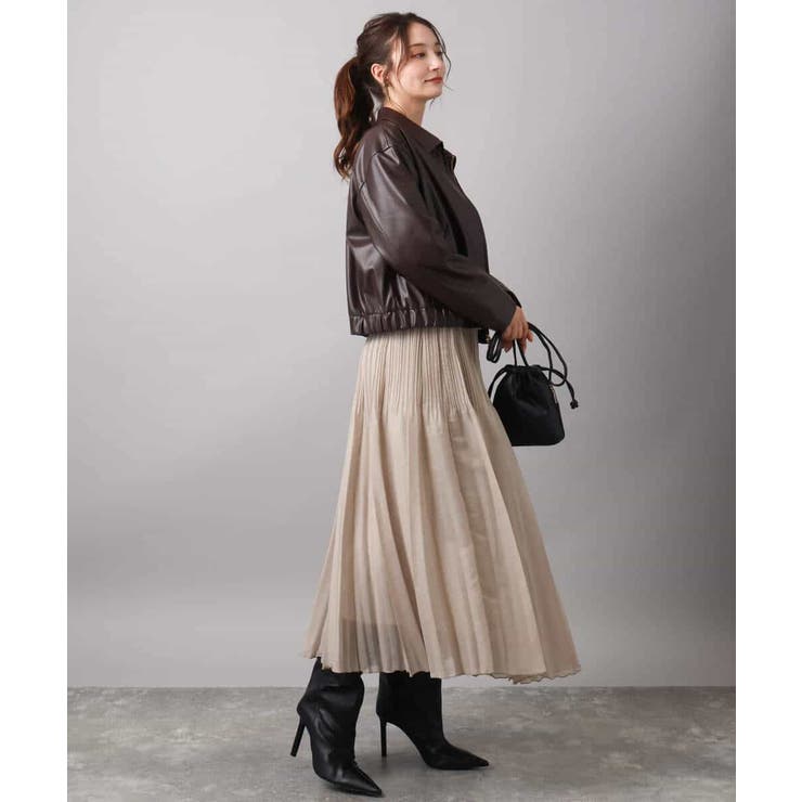 ステンカラーフェイクレザーブルゾン/洗える | MK MICHEL KLEIN | 詳細画像4 