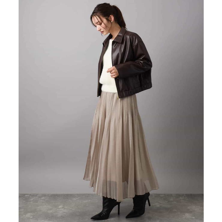 ステンカラーフェイクレザーブルゾン/洗える | MK MICHEL KLEIN | 詳細画像5 