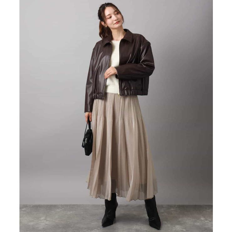 ステンカラーフェイクレザーブルゾン/洗える | MK MICHEL KLEIN | 詳細画像6 