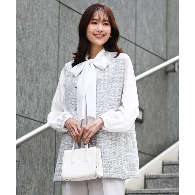 ライトブルー | ツイードジレ/洗える | MK MICHEL KLEIN