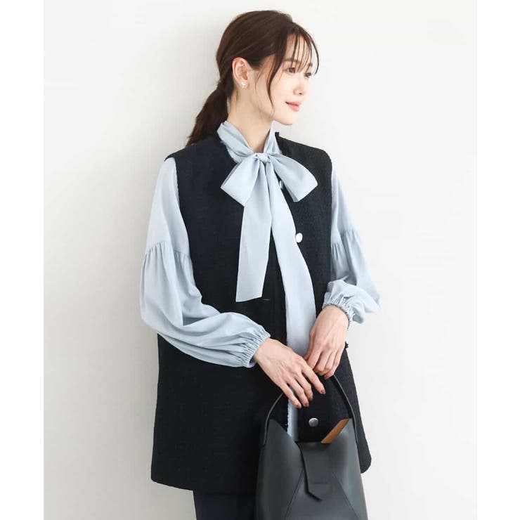 ネイビー | ツイードジレ/洗える | MK MICHEL KLEIN