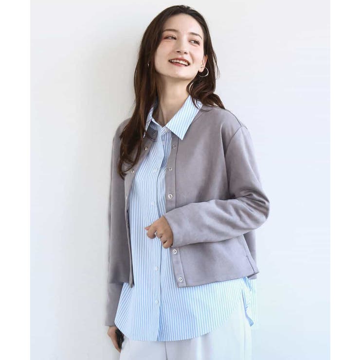 フェイクスウェード ドット釦ジャケット/洗える | MK MICHEL KLEIN | 詳細画像2 