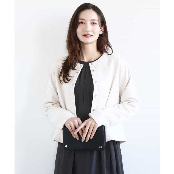 アイボリー | フェイクスウェード ドット釦ジャケット/洗える | MK MICHEL KLEIN