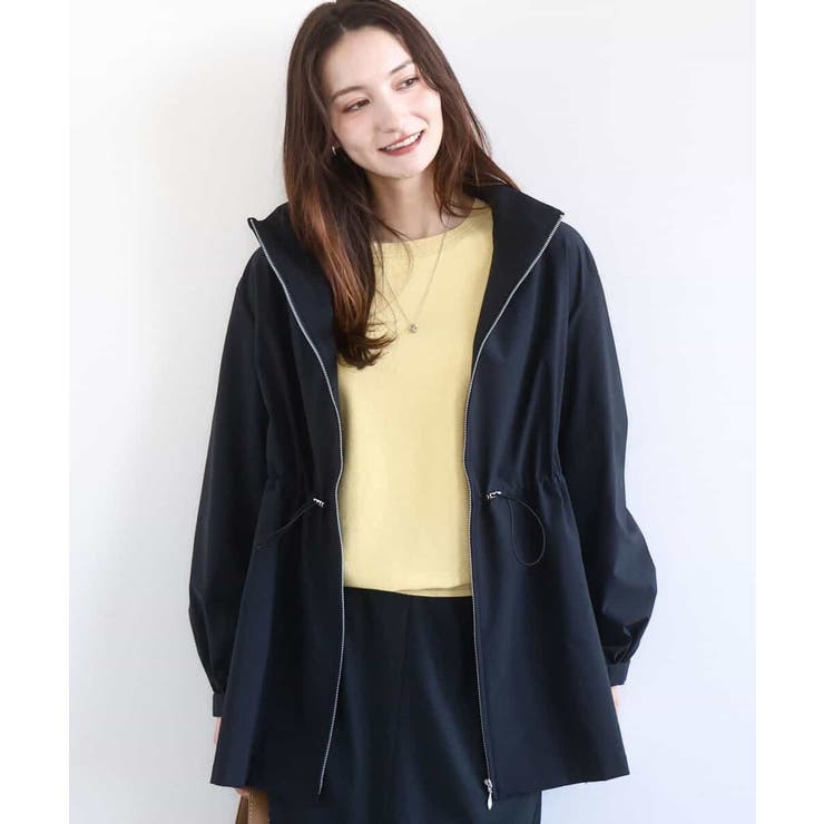 ネイビー | 2wayタイプライターミドル丈ブルゾン/洗える | MK MICHEL KLEIN