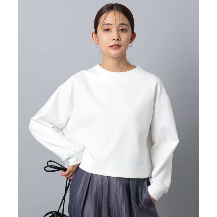 ホワイト | バッグファスナーデザイン ポンチカットソー/洗える | MK MICHEL KLEIN