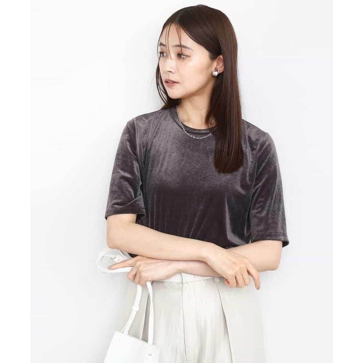 ダークグレー | シアーベロアTシャツ/洗える | MK MICHEL KLEIN