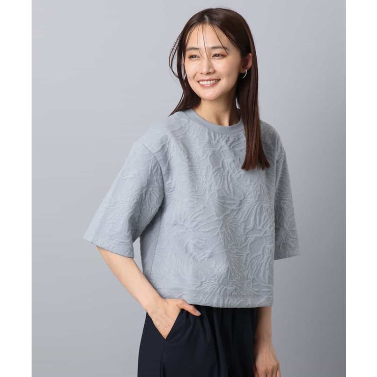 グレー | フクレジャガード五分袖プルオーバー/洗える | MK MICHEL KLEIN