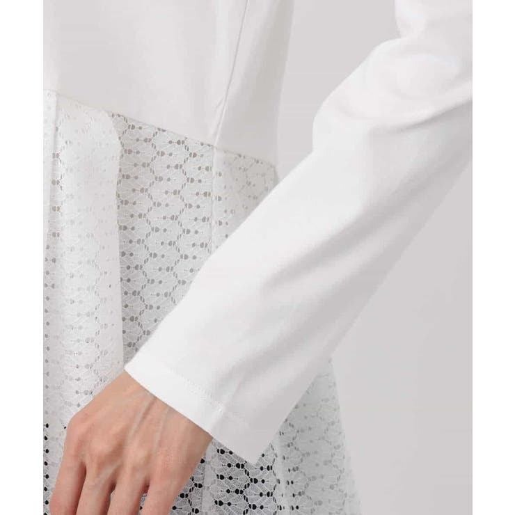 幾何調レースデザイン ペプラムインナーカットソー/洗える | MK MICHEL KLEIN | 詳細画像11 