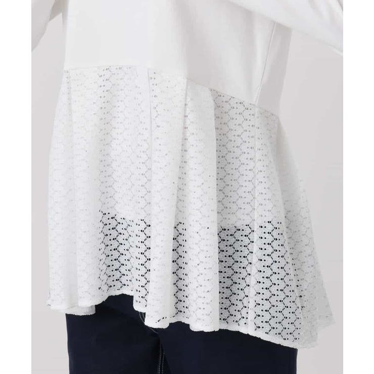 幾何調レースデザイン ペプラムインナーカットソー/洗える | MK MICHEL KLEIN | 詳細画像12 