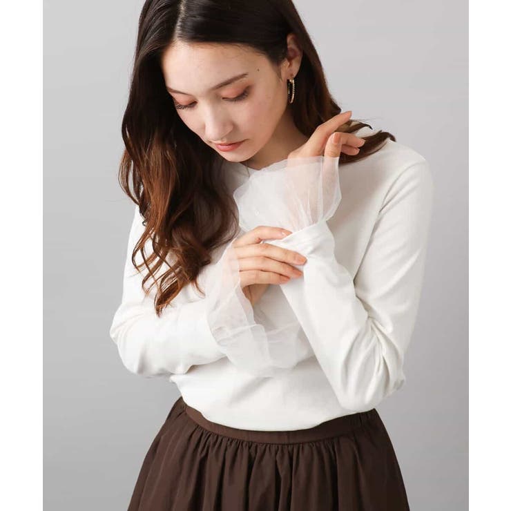 袖口チュールデザイン インナーカットソー/洗える | MK MICHEL KLEIN | 詳細画像1 