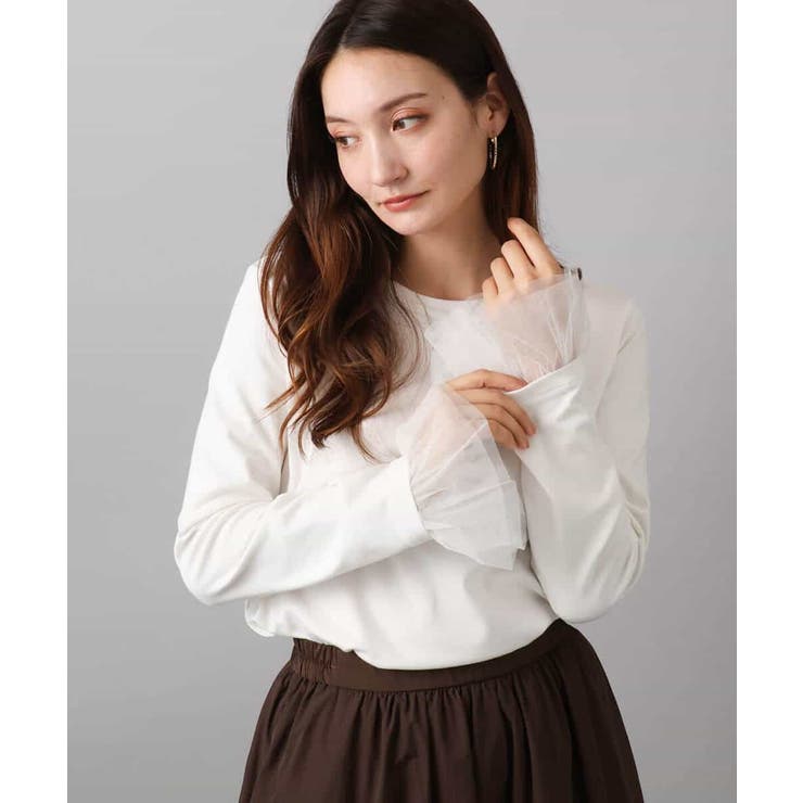 袖口チュールデザイン インナーカットソー/洗える | MK MICHEL KLEIN | 詳細画像2 