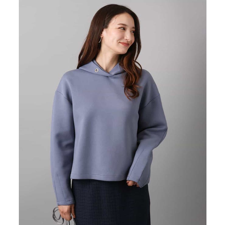 ライトブルー | クロップド丈ダンボールフーディー/洗える | MK MICHEL KLEIN