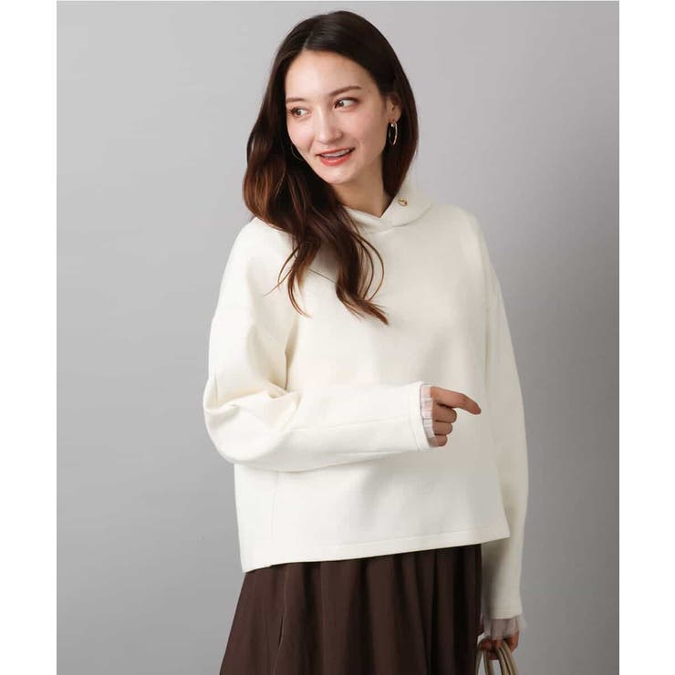 アイボリー | クロップド丈ダンボールフーディー/洗える | MK MICHEL KLEIN