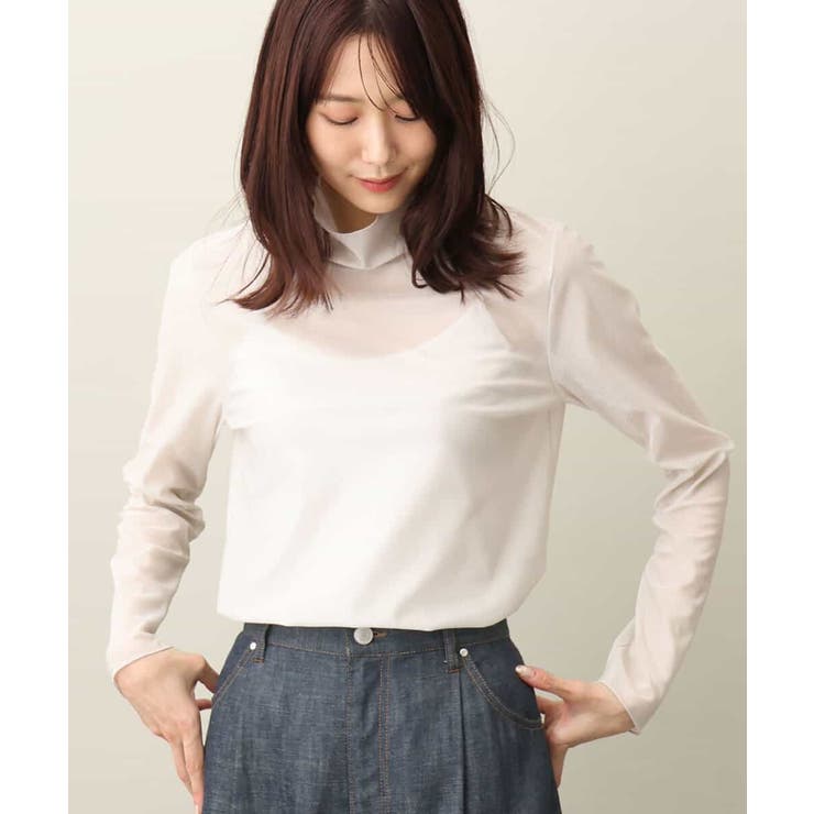 キラキラシアーハイネックカットソー/洗える | MK MICHEL KLEIN | 詳細画像1 