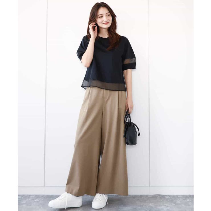 シアー切替えランタンスリーブカットソー/接触冷感/洗える | MK MICHEL KLEIN | 詳細画像11 