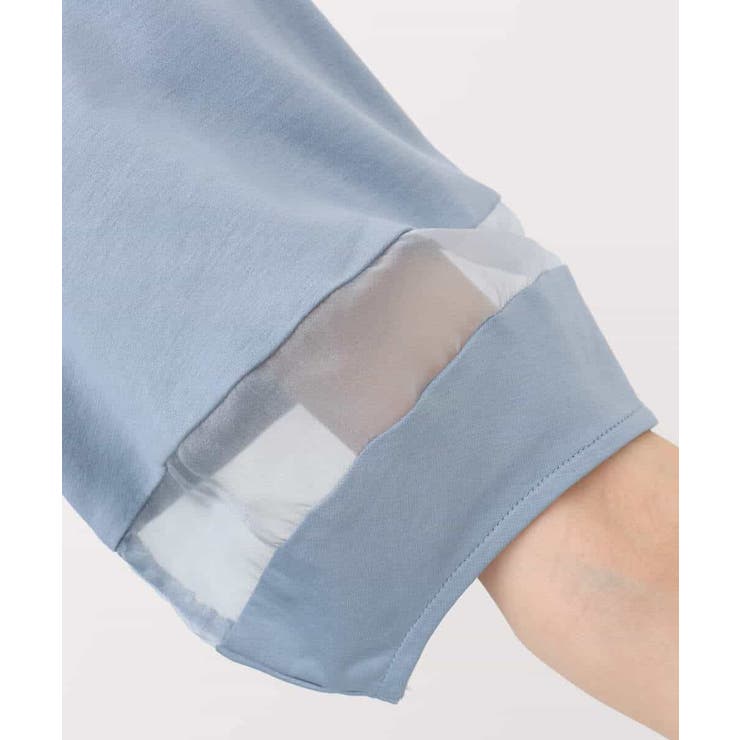 シアー切替えランタンスリーブカットソー/接触冷感/洗える | MK MICHEL KLEIN | 詳細画像2 