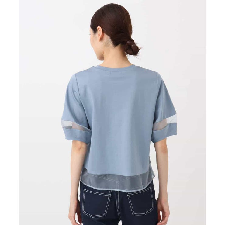 シアー切替えランタンスリーブカットソー/接触冷感/洗える | MK MICHEL KLEIN | 詳細画像24 