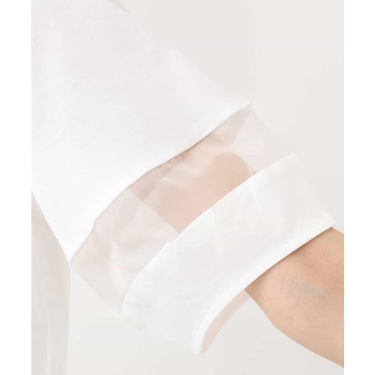 シアー切替えランタンスリーブカットソー/接触冷感/洗える | MK MICHEL KLEIN | 詳細画像4 