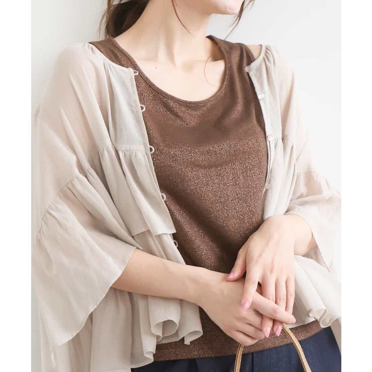 ブラウン | ラメタンクトップ/UVカット/洗える | MK MICHEL KLEIN