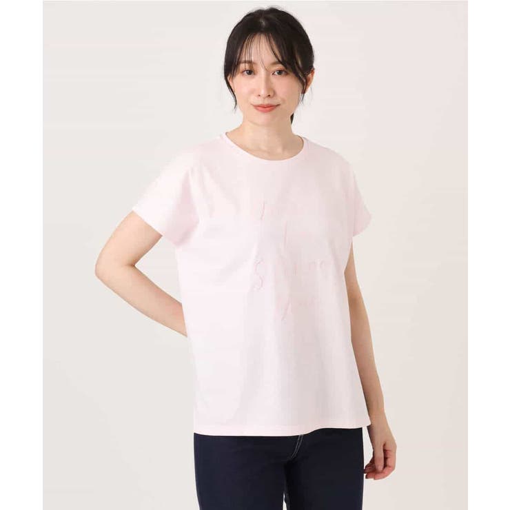 [洗える]ニュアンスロゴ フレンチスリーブTシャツ | MK MICHEL KLEIN | 詳細画像10 